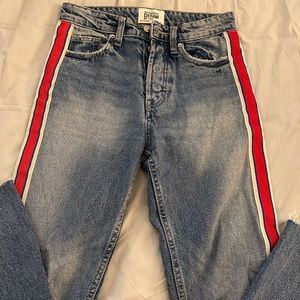 Red stripe retro jeans